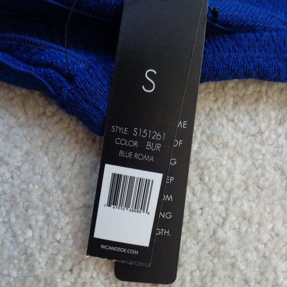 New! NIC+ZOE Women's Navy Twirl Knit Sleeveless Fit Flare Dress‎ Size S - Picture 7 of 8